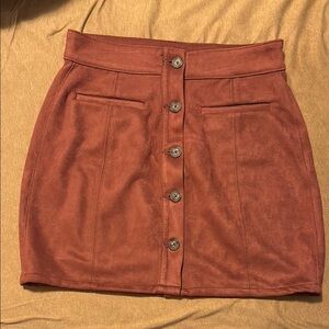 Maurices Button-Front Pencil Skirt in Rust